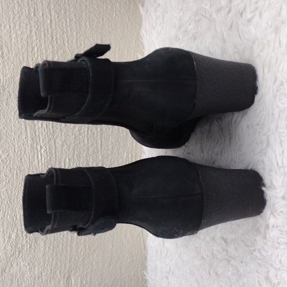 UGG Australia Indra Black Suede Waterproof Upper Wedge Heel Slip On Ankle Boot - Picture 5 of 12